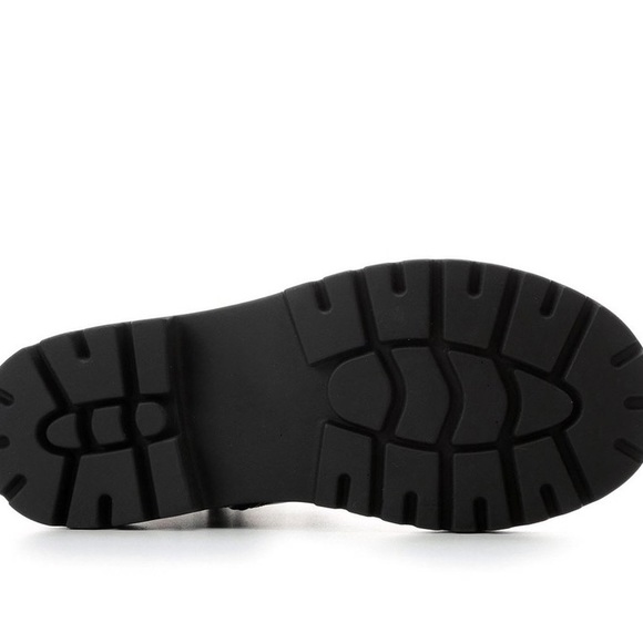 Black patent vegan leather lace up combat boots - Picture 6 of 6